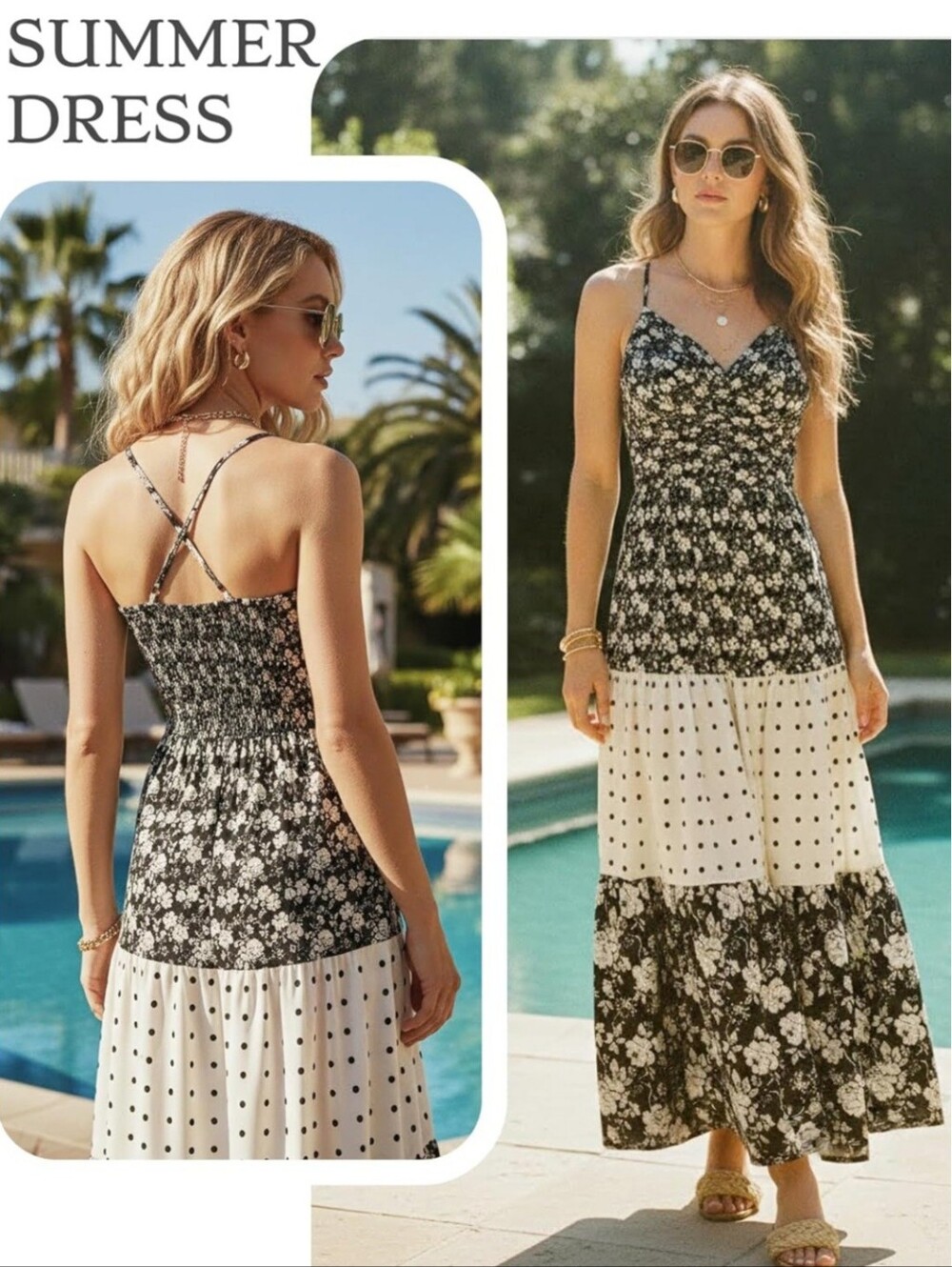 Multi-Pattern Summer Dress - Picture 4 of 6